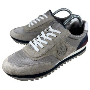 Tory Burch Leather Sneaker Women's Size 10 M Gray Blue Maroon 8913 G19